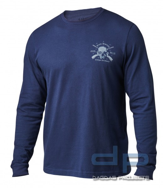 5.11 T-SHIRT LANGARM BLAU MIT DRUCK QUIET WARRIOR