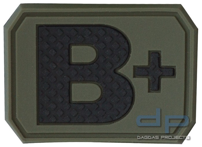 3D Blutgruppenpatch B Positiv Oliv oder Coyote