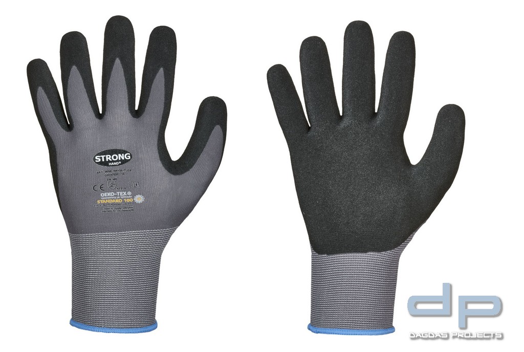 STRONGHAND® HANDSCHUHE in hellgrau/schwarz VPE 12