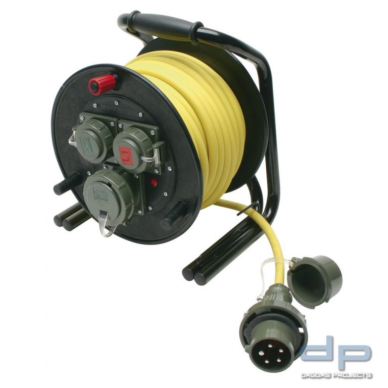 Dönges Vollgummi Leitungsroller THW 230 V/400 V, 16 A, 25 m, L1/L2