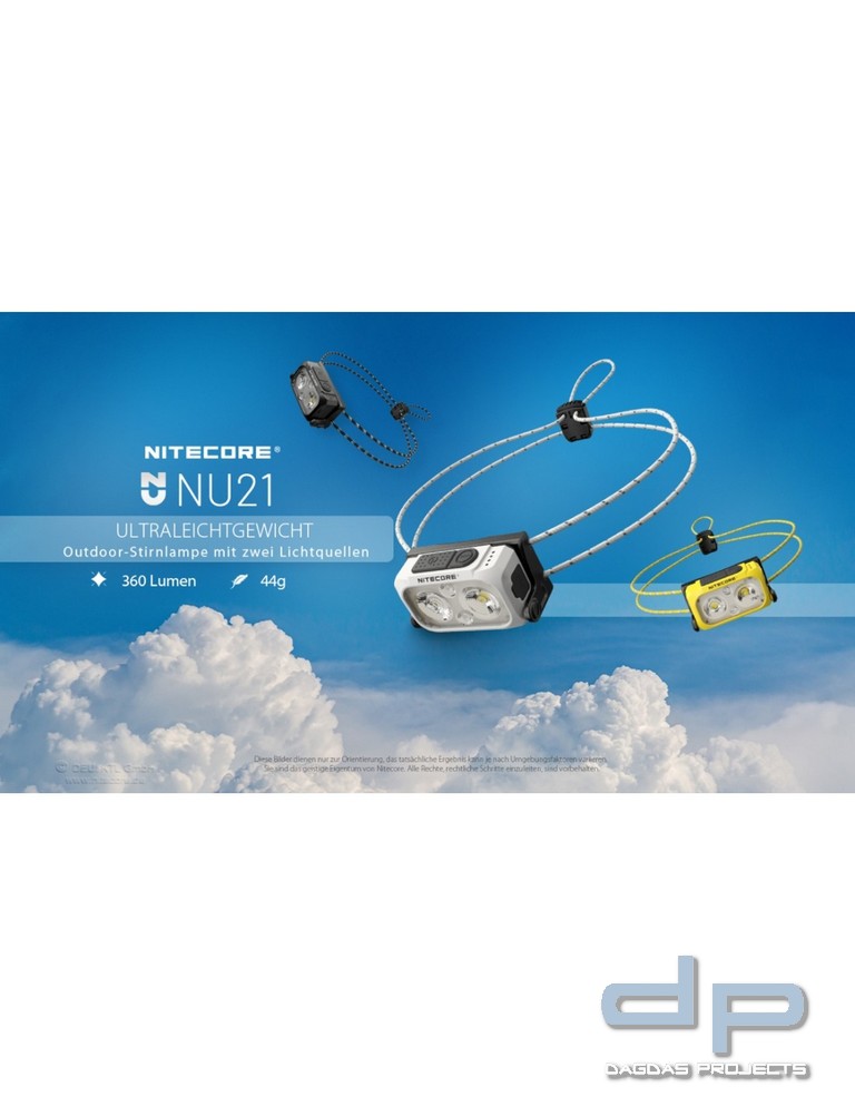 NiteCore® NU21 Stirnlampe - 360 Lumen