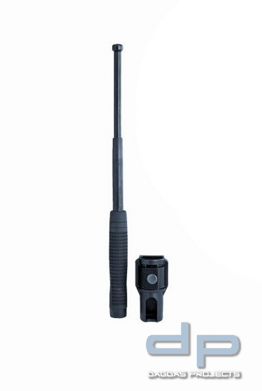 Teleskopschlagstock 16 Zoll (schwarz,ergon.Griff, gehärtet,Profi-H)