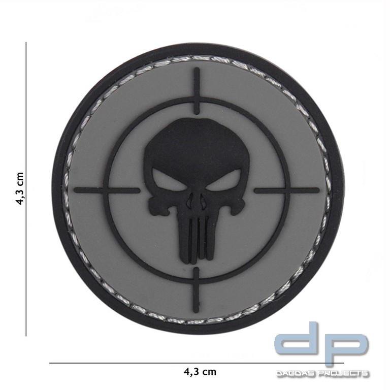 Emblem 3D PVC Punisher Visier Grau