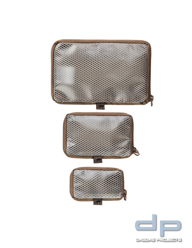 Tasmanian Tiger Mesh Pouch Zubehörtaschen mit Hakenklettrücken 3er Set in Coyote