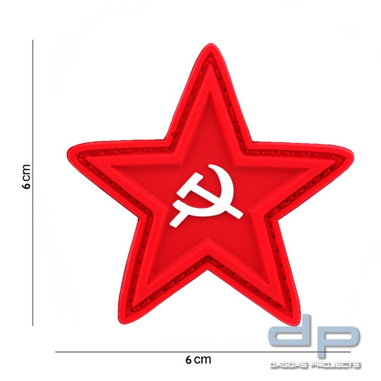 Emblem 3D PVC roter Stern mit Hammer und Sickel