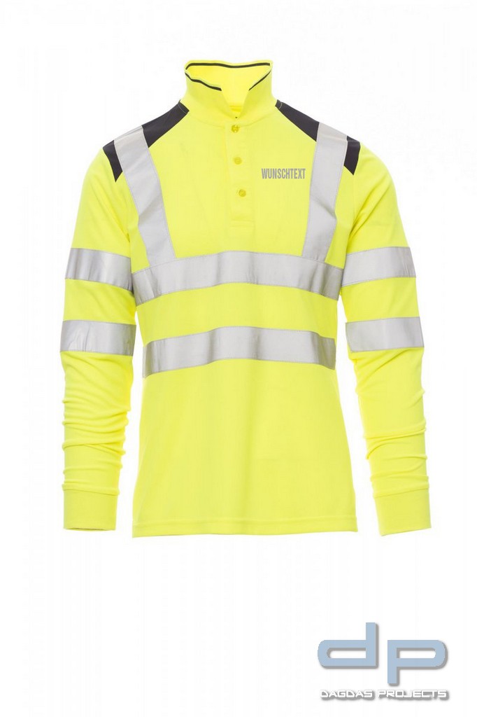Payper Warnschutz Poloshirt langarm "GUARD+WINTER" mit Wunschaufdruck auf Brust und Rücken