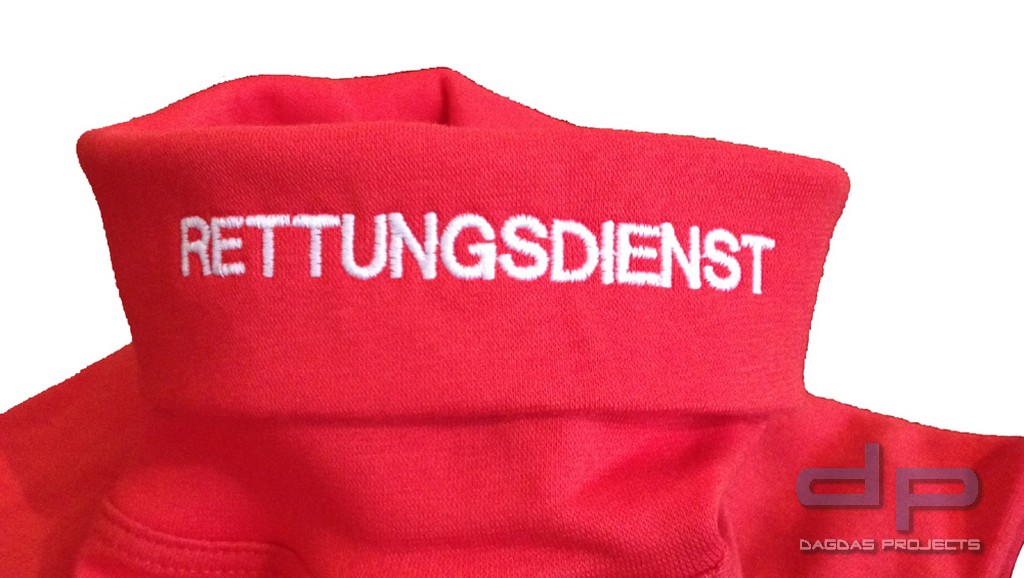 Rettungsdienst 2 Lagen Funktionsrolli m. Stick RAL 3000 rot Größe: 3XL
