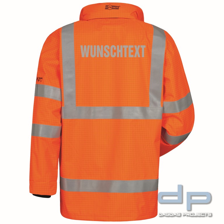 Safestyle MULTINORM REGENJACKE in Orange mit Aufdruck nach Wunsch auf Brust und Rücken
