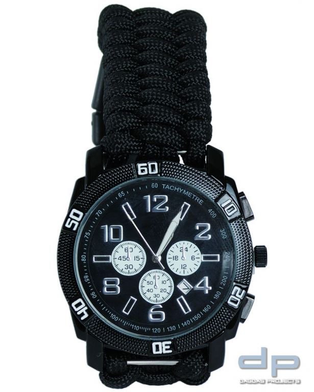 UHR PARACORD ARMBAND SCHWARZ 2 Stück