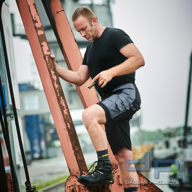 Leichte Arbeitsshort in Anthrazit-Schwarz