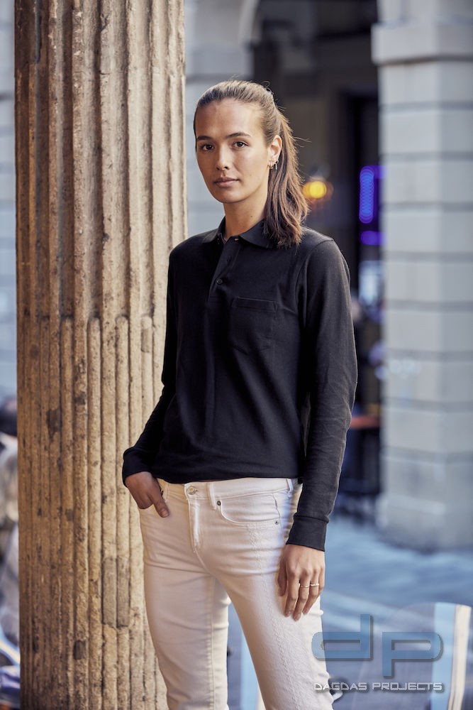 Polo Pocket Long Sleeve mit Wunschaufdruck in verschiedenen Farben