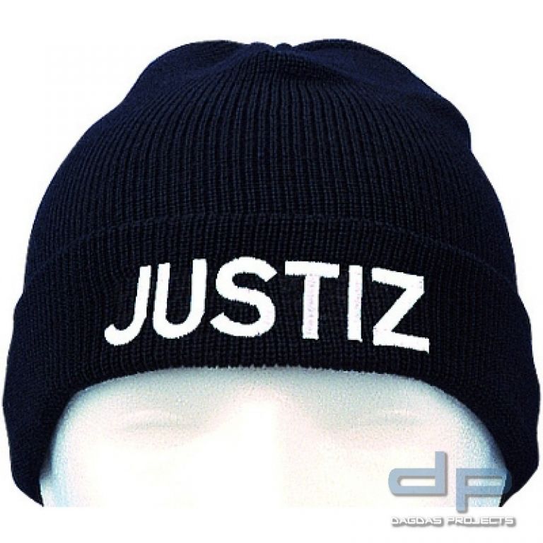 Wollmütze mit Bestickung JUSTIZ