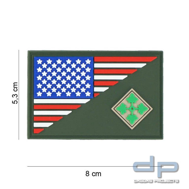 Emblem 3D PVC 4th Infantry half flag