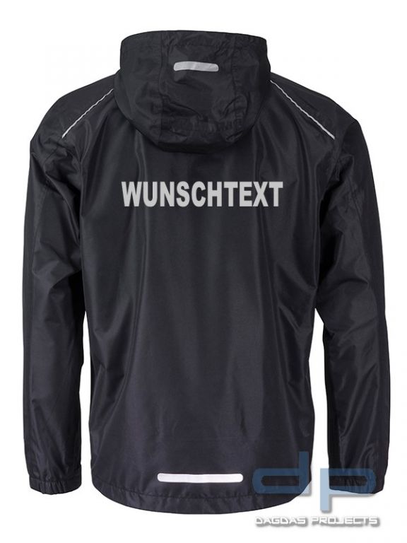 Mens’ Rain Jacket Regenjacke Windbreaker mit Wunschaufdruck in Reflex Silber in verschiedenen Farben