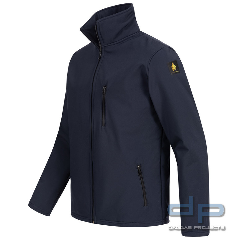 Schnittschutz-Funktionsjacke Oldenburg Navy-Blue mit Wunschaufdruck in reflex silber