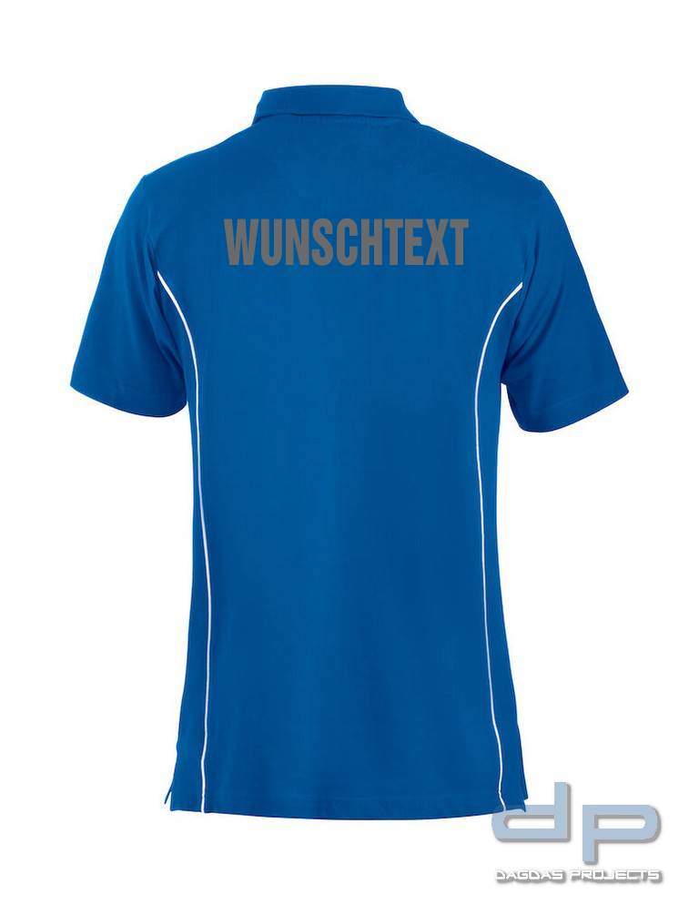 Behörden Polo Piqué Herren Hellblau mit Wunschaufdruck