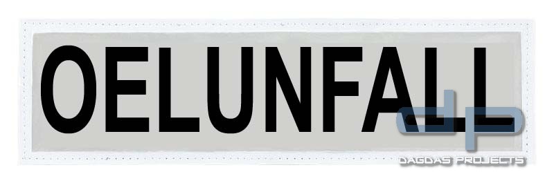 Dönges Klettschild, retroreflektierend, 500 x 100 mm, Aufdruck ÖLUNFALL