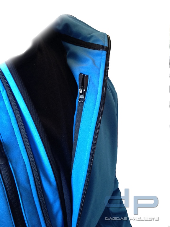 Polizei Softshell Jacke Azurblau mit reflektierender Aufschrift Gr. XL