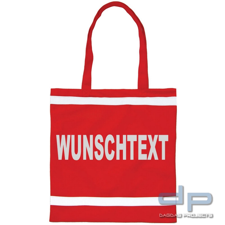 Shopping Bag lange Henkel verschiedene Farben mit Aufdruck nach Wunsch in reflektieren Silber