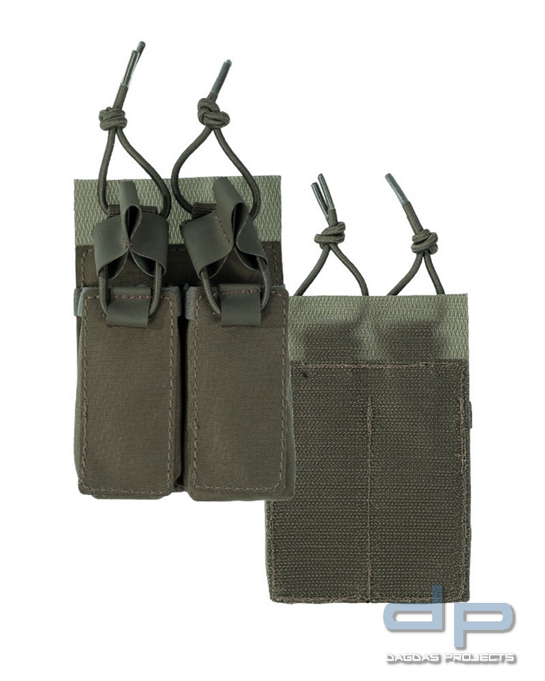 MAG.TASCHE F.PISTOLE DOUBLE M.KLETTRÜCKEN OLIV VPE 5