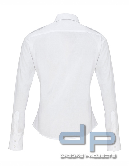 Pilot Hemd Ladies Longsleeve weiss mit Kragenaufdruck MSS