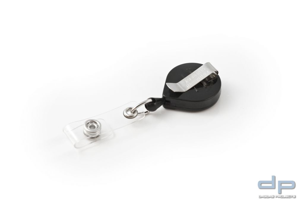 MINI-BAK ID ® - der original Kartenhalter mit Rückholautomat Clip, schwarz