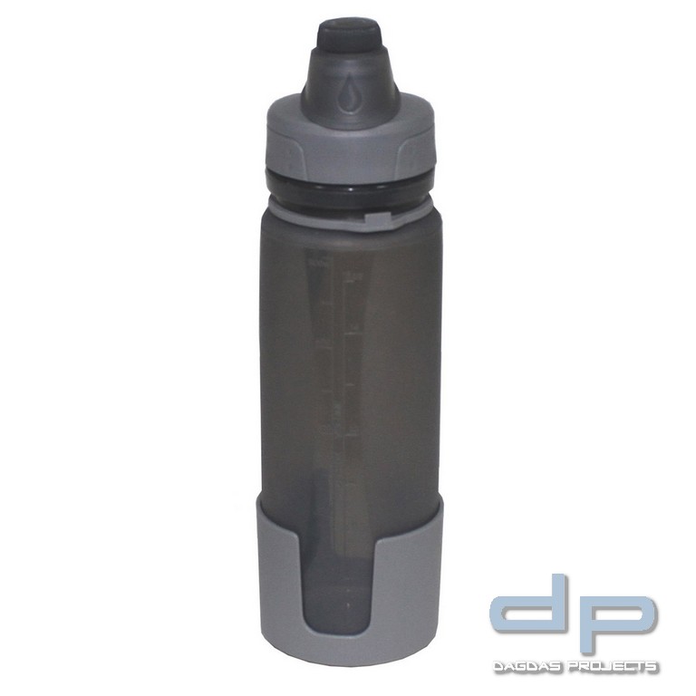 Trinkflasche, faltbar, grau, Silikon, 0,5 Liter, BPA frei