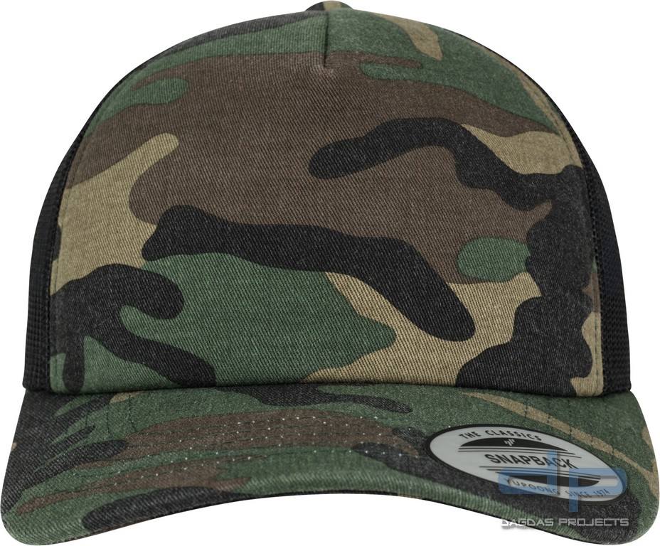 Camo Trucker Cap in darkcamo-black und woodland-black