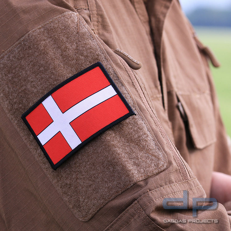 Emblem Stoff fein gewebt Flagge Dänemark