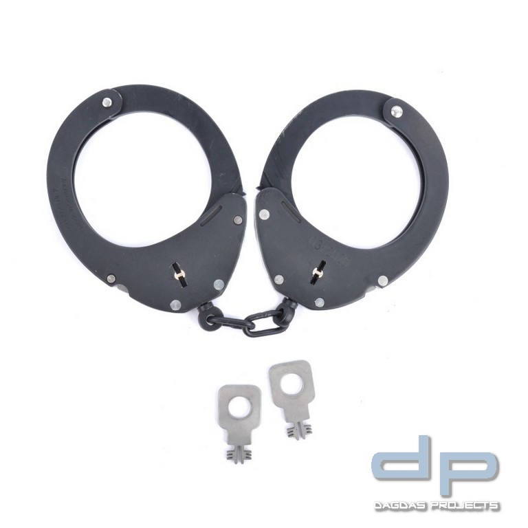 Clejuso Handfessel Modell 9, mit Kette, schwarz Teflon®-beschichtet