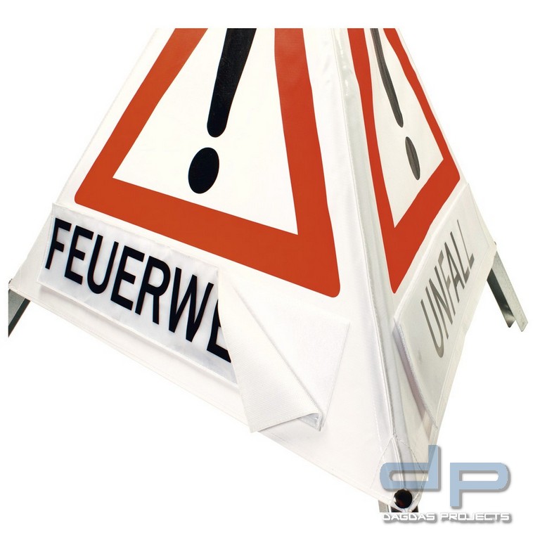 Dönges Klett-Faltsignal, 700 mm, Tagesleuchtfarbe, Feuerwehr, Unfall, Ölunfall