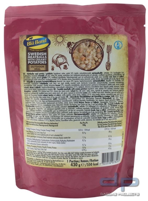 Bla Band Outdoor Meal Wet Pouch - Swedish Meatballs