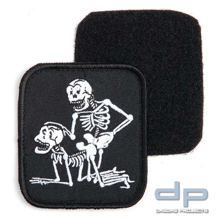 Emblem Stoff zwei Skelette mit Klettband