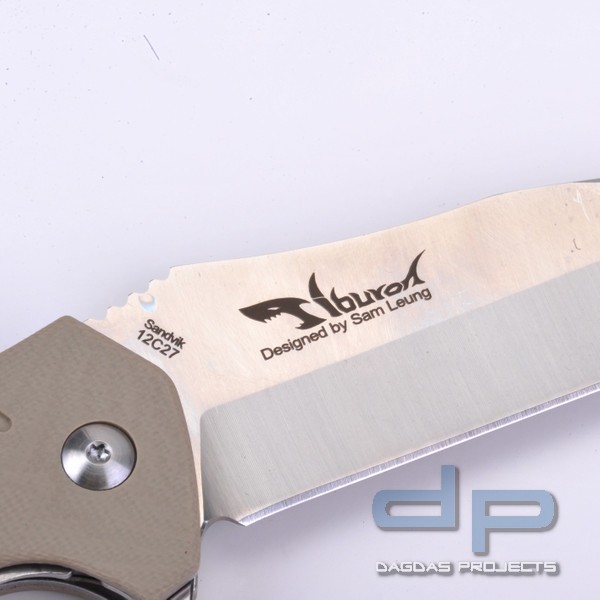 EDC Klappmesser TIBURON Skandinavischer Sandvik Stahl 12C27 Sand von TEKUT