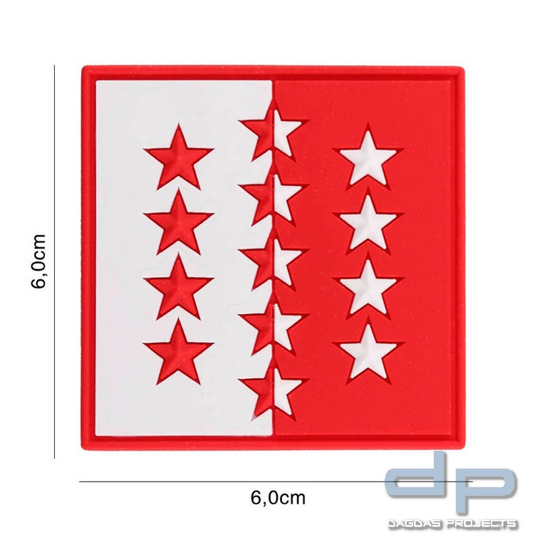 Emblem 3D PVC Schweiz Valais 13 Sterne
