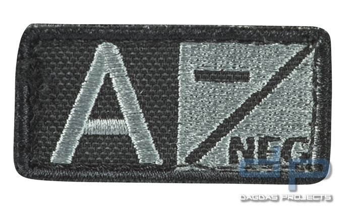 Blutgruppenpatch Grau/Schwarz A neg - 229A-N-007