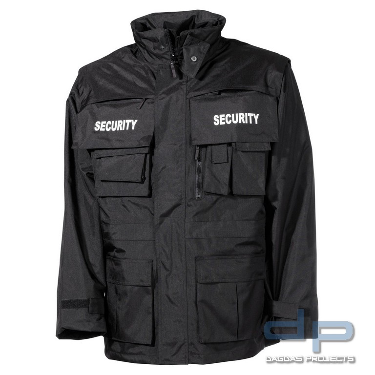 Jacke, "Security", schwarz, wasserdicht, antistatisch Größe: XL, XXL