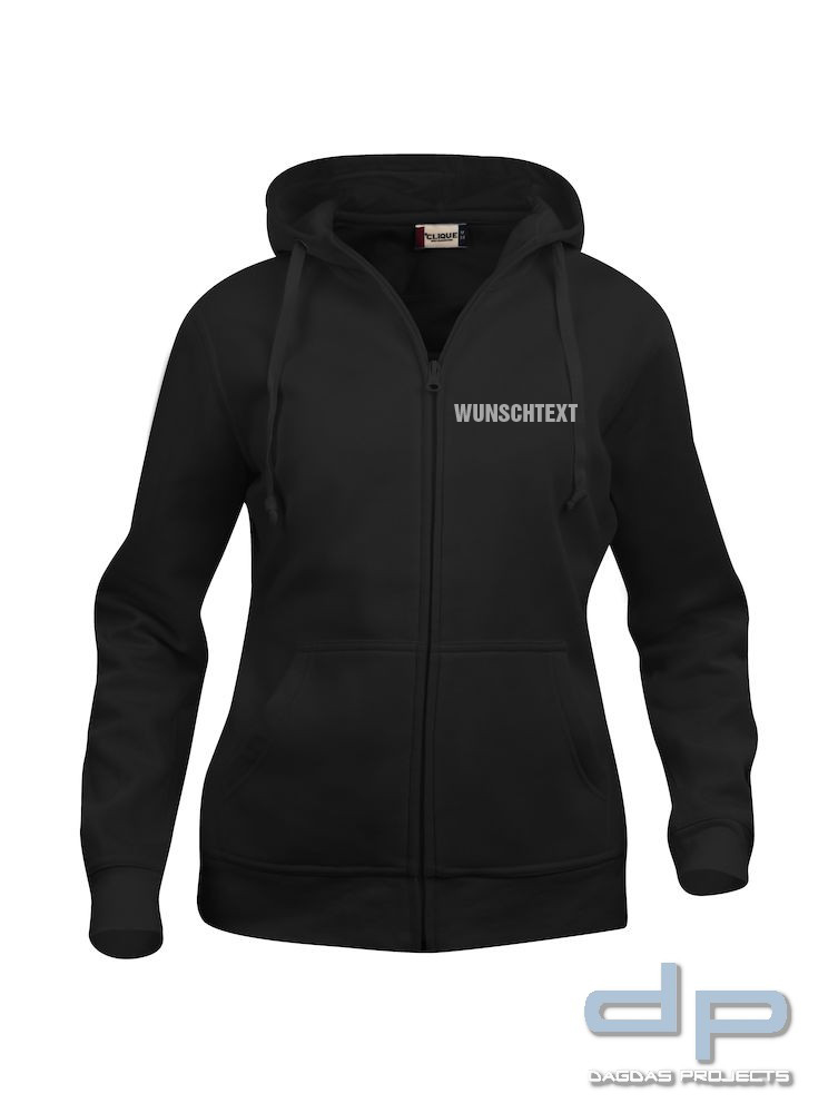 Basic Hoody Full zip Ladies in verschiedenen Farben mit Wunschaufdruck