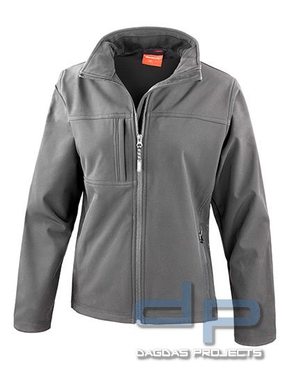 Ladies Classic Soft Shell Jacke in verschiedenen Farben mit Wunschaufdruck in reflex silber