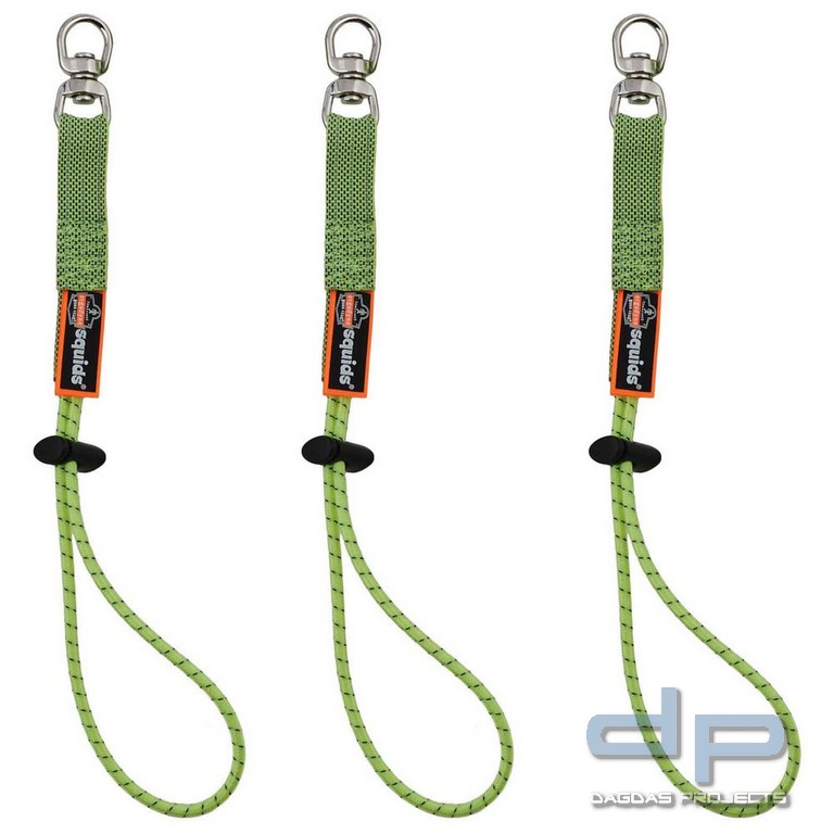 Ergodyne Tool Tails mit elastischer Schlaufe und Wirbel - 3er-Pack Squids 3713 VPE 6