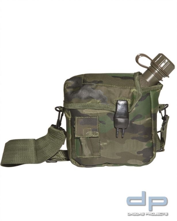 US Feldflasche 2QT mit Hülle und Gurt woodland 6 Stück