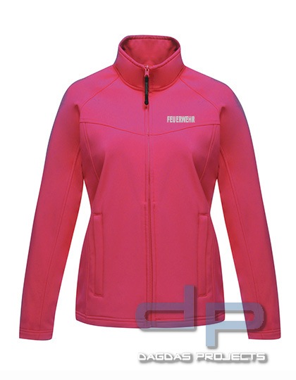 Damen Softshell Jacke Behörde in verschiedenen Farben mit Wunschaufdruck in reflex silber