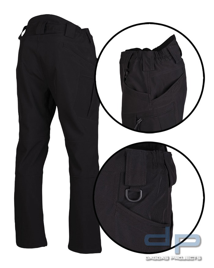 Mil-Tec Softshell Hose Assault in schwarz