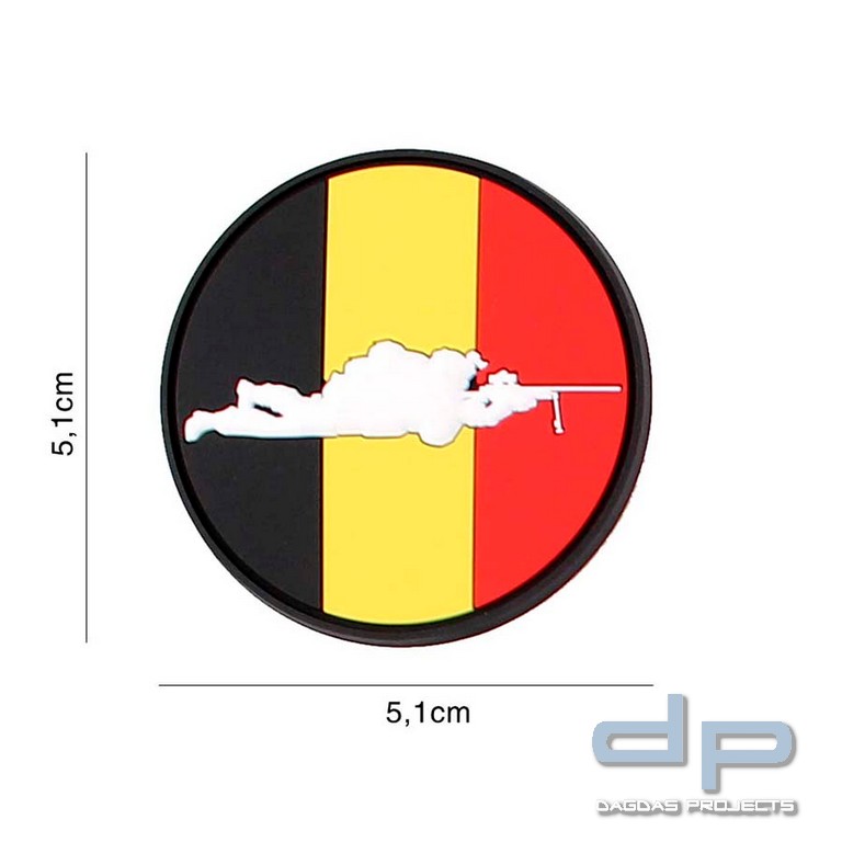 Emblem 3D PVC Sniper Belgien rund