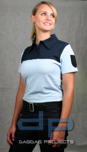 ETZEL Damen Uniform Poloshirt mit Wunschaufdruck in Reflex silber