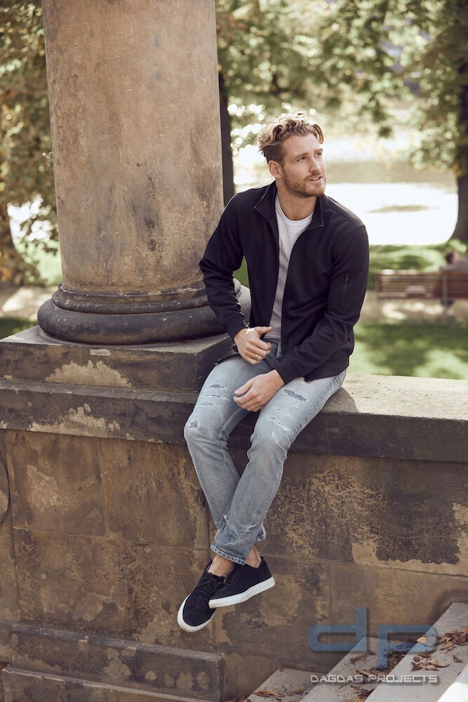 Basic Active Cardigan mit Wunschaufdruck in verschiedenen Farben Farbe: Dunkelblau Größe: S und XL