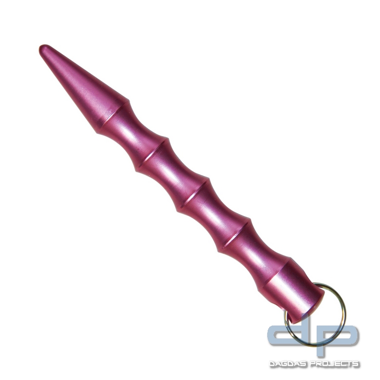 Kubotan Key Chain, Aluminium (Griff gewellt), pink