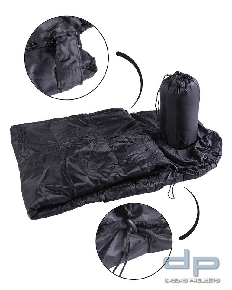 Schlafsack Commando mit Packsack schwarz VPE 2