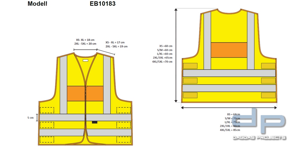 ETZEL Behörden Signal-/Warnweste mit Logodruck beidseitig MSS
