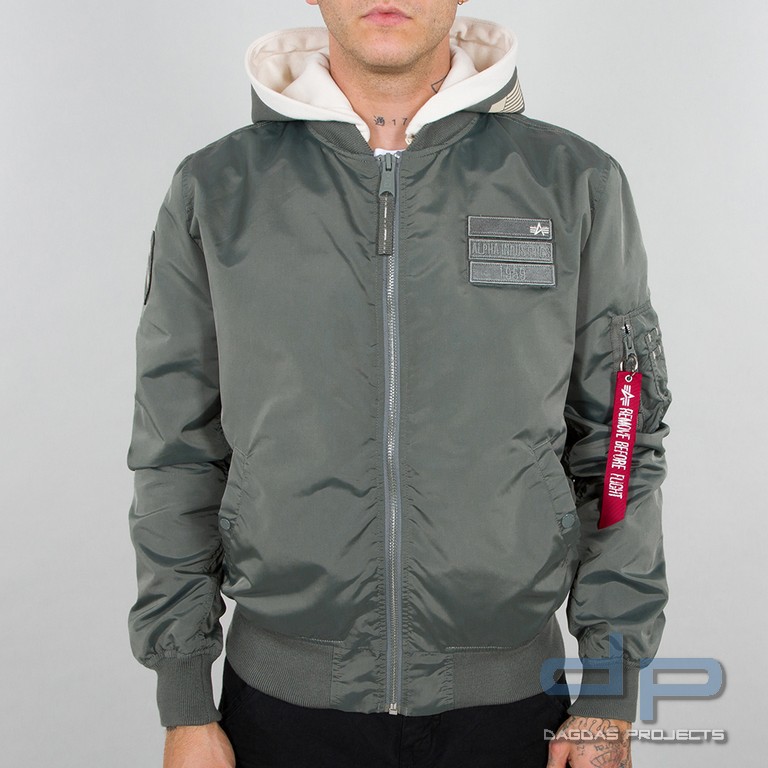 Alpha Industries Fliegerjacke  MA-1 TT Hood Custom vintage Green